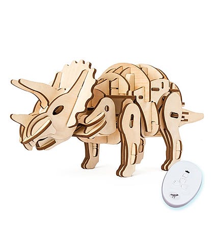 DIY 3D Wood Dinosaur Puzzle with Remote Control